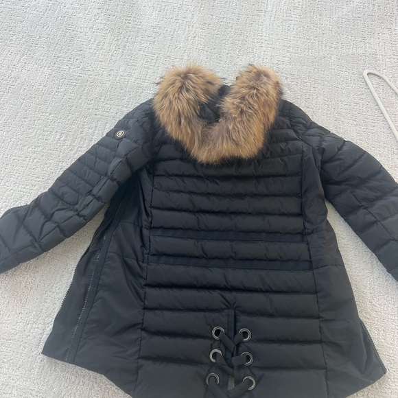 Black Quilted Jacket with Fur Trim - Picture 6 of 9